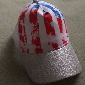 American flag glittery baseball hat.